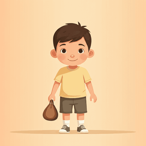 Happy kid with backpack