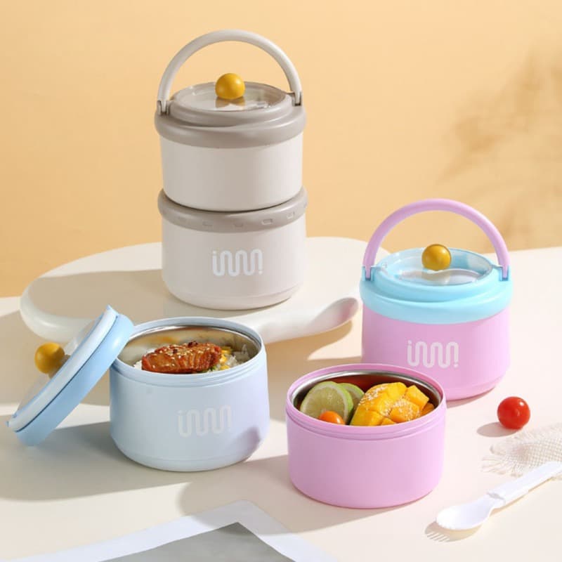 KidKik 1280ml 2 Layer S.S Insulated Leakproof Lunch Box with Handle & Foldable Spoon | KidKik product image 1