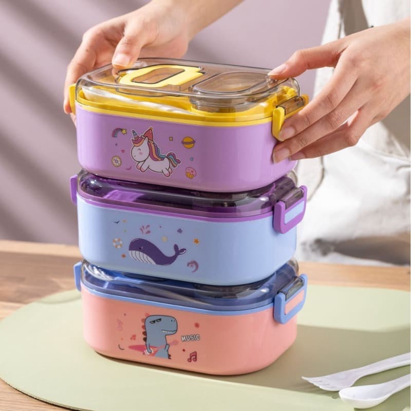 KidKik 950ml Printed Stainless Steel Leakproof Lunch Box | KidKik product image 1