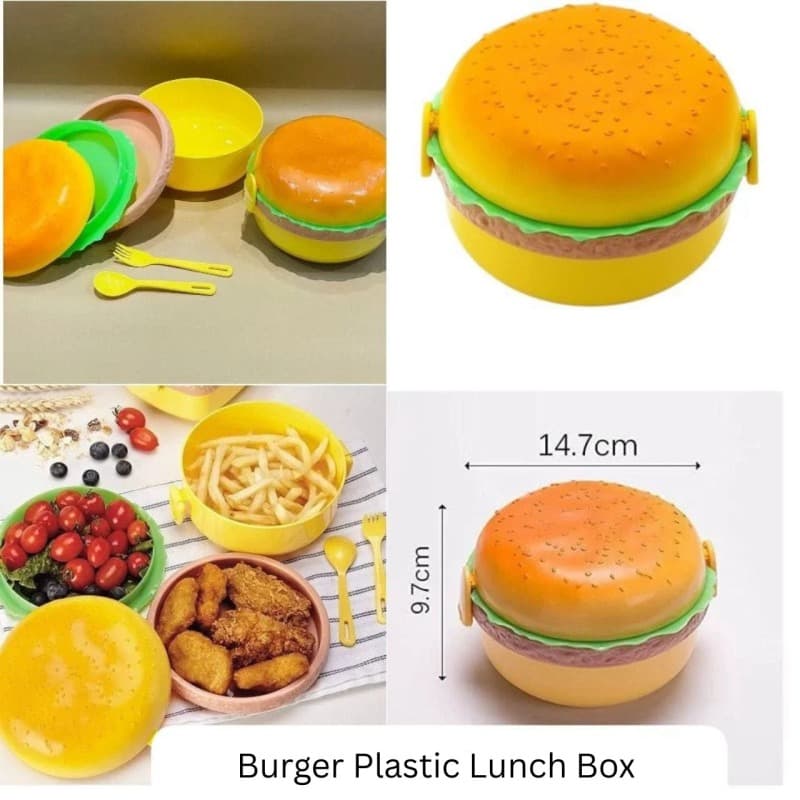 KidKik Burger Plastic Lunch Box