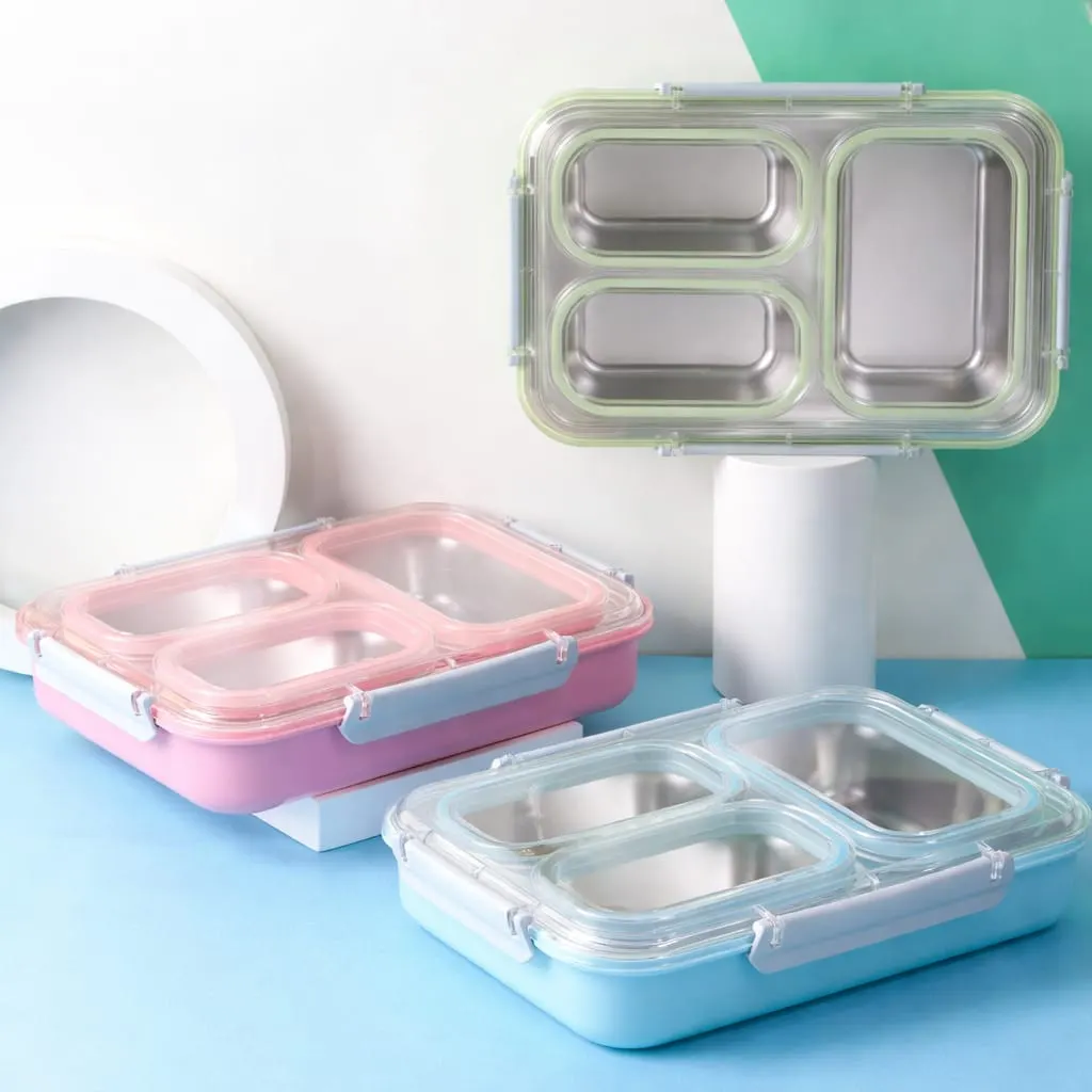 Pastel 3 Compartment Lunch Box