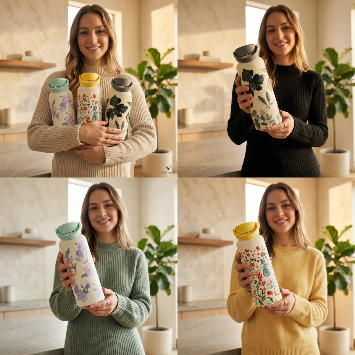1000ml Kidkik Floral Bottle