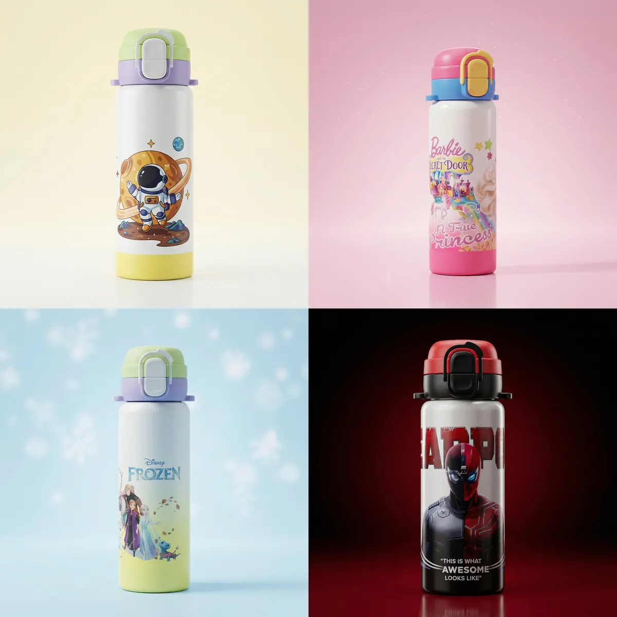 520ml Character Theme Straw Tumbler
