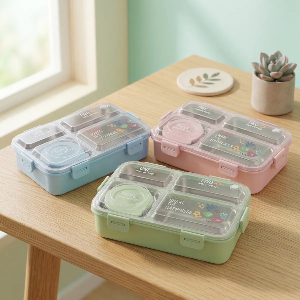 1pc Deluxe Cartoon Tiffin Lunch Box