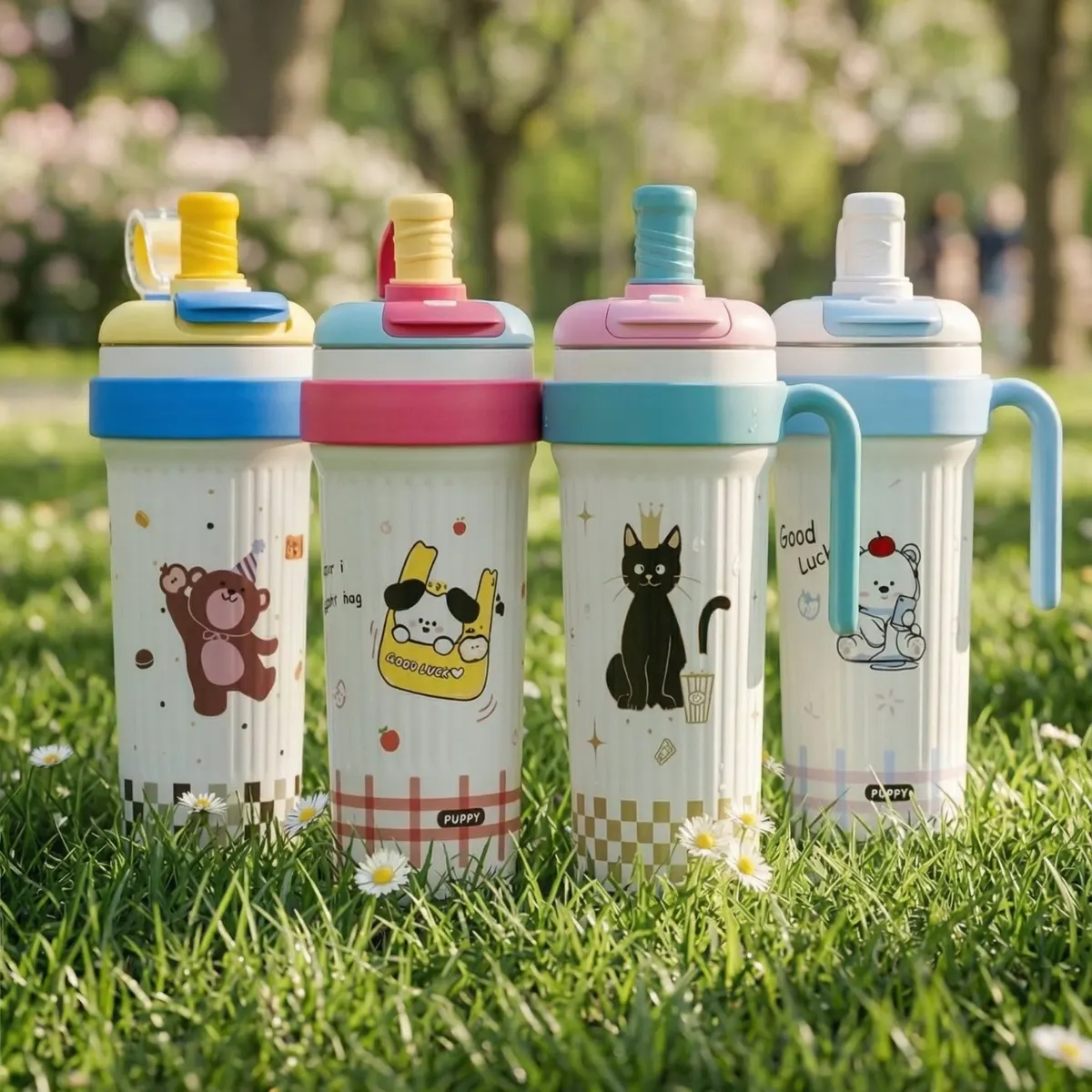 750ml Animal Print Handle Tumbler