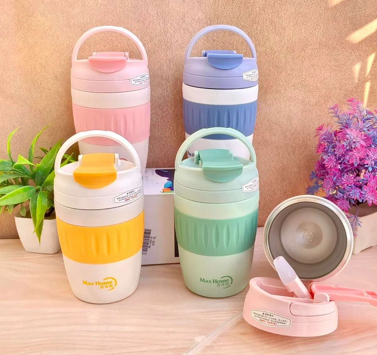 Pastel Flip Lid Tumbler Set