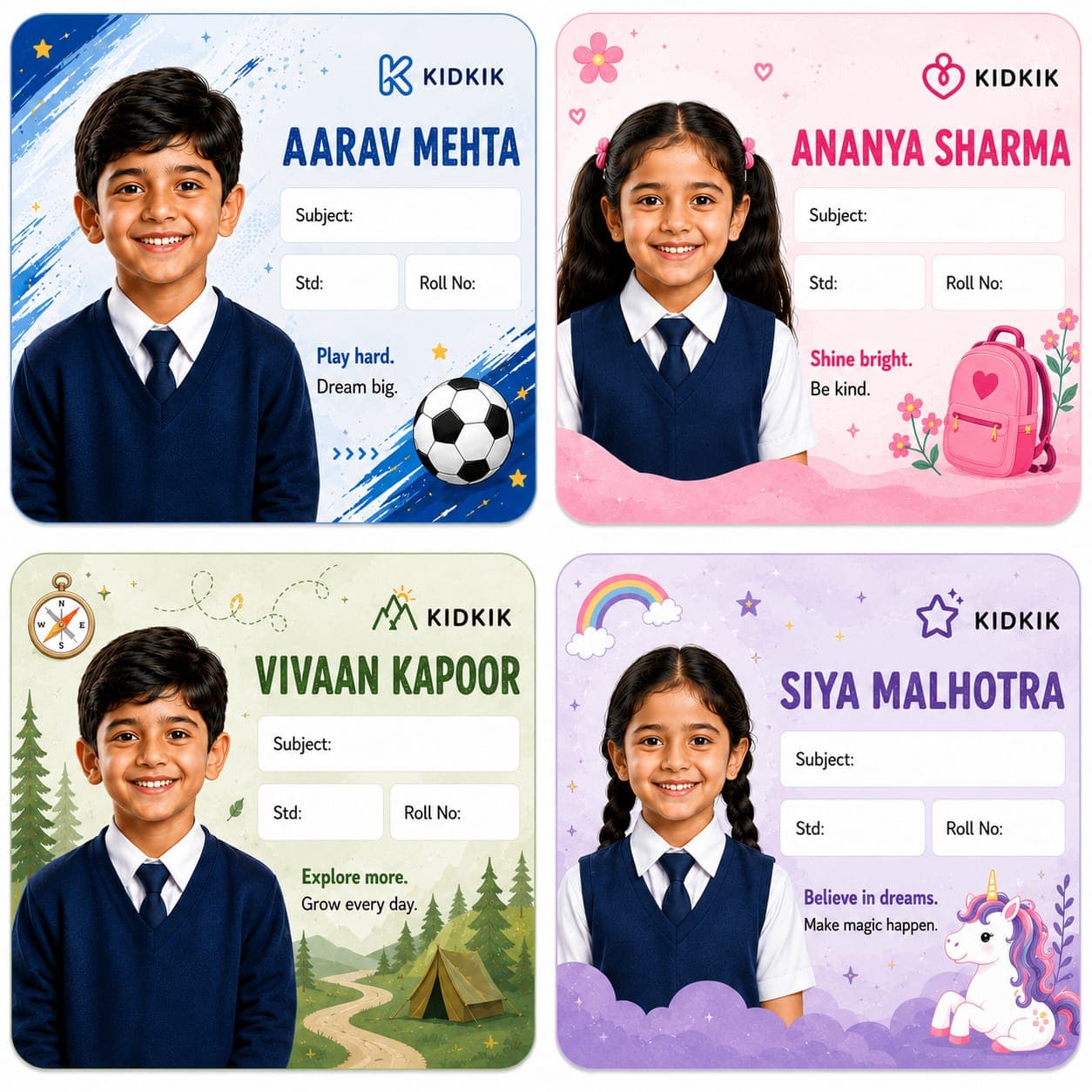 KidKik Personalised Photo & Name Book Labels - Pack of 24 | KidKik product image 1