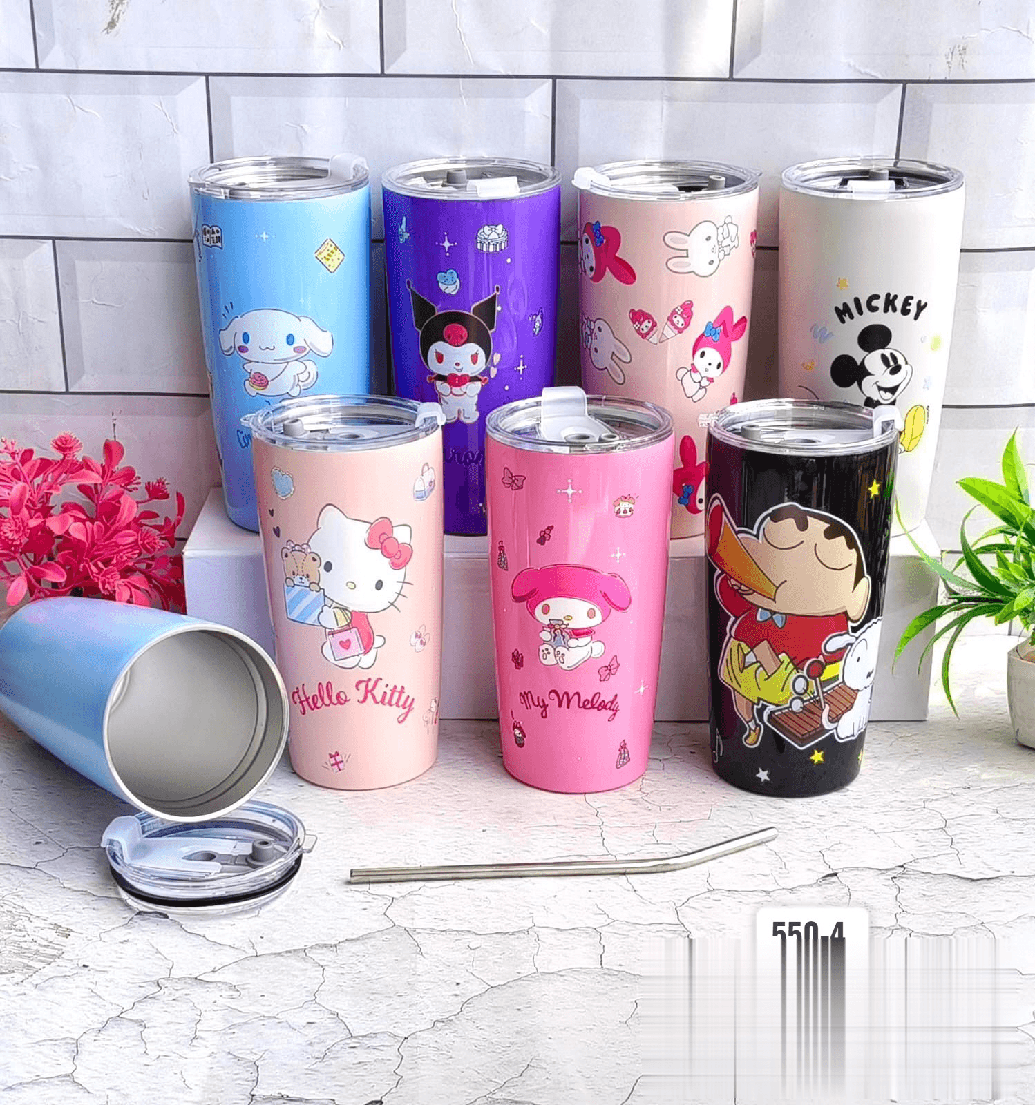 600ML Cartoon Printed With Tumbler